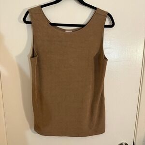 Chico's Sleeveless Womens Beige Tan Tank Top Size 12/14 NWT